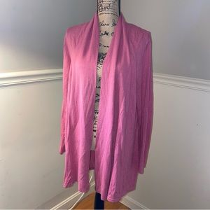 J.JILL Dusky Rose Silk Cashmere Long Cardigan L